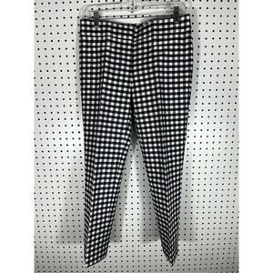 Ann Taylor pull on pleated gingham print pants size 2